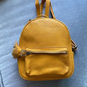 Mustard Yellow Genuine Leather Backpack w/ Tassel